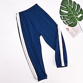 preiswerte Unterteile-Kinder Jungen Hose Hose Gestreift Weich Komfort Hose Outdoor Basic Weiß Gelb Hellgrün Mittlere Taille