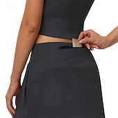 Χαμηλού Κόστους Γυναικείες φούστες και σορτς-Γυναικεία Μονόχρωμο Casual φούστα Φούστες τένις με σορτς Πλαϊνές τσέπες Γρήγορο Στέγνωμα Τέννις Γκολφ Pickleball Ελλειψη Σκούρο γκρι Μαύρο Λευκό Ρούχα τένις