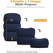 economico Attrezzatura da Campeggio-Cuscino da viaggio gonfiabile per bambini e adulti, cuscino da aereo regolabile in altezza per dormire in viaggio, adatto per l&#039;ufficio