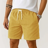 economico Pantaloncini casual-Per uomo Shorts Pantaloncini Estivi Pantaloncini casual Pantaloncini di velluto a coste Tasca Coulisse Elastico in vita Semplice Comodità Traspirante Corto All&#039;aperto Vacanza Canotta sportiva Casual