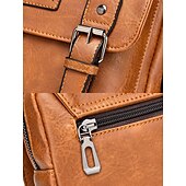 economico Borselli da uomo-Borsa a tracolla da uomo in similpelle – borsa a tracolla vintage con fibbia e tasca con cerniera, elegante e pratica per lavoro, viaggi e uso quotidiano – regalo perfetto per la festa del papà