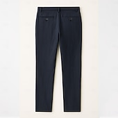 billige Herre Elite Bukser-Herre Linbukser Helfarge Pustende Full lengde Formell Bryllup utendørs Elegant Ferie Svart Navyblå Mikroelastisk