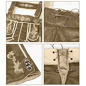 voordelige Lederhosen Set-Oktoberfest Lederhosen Beiers Duits München Weiden Voor heren Doek in traditionele stijl