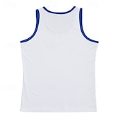 billiga Gym-toppar-Herr Linne Undertröjor Ärmlös tröja Ärmlös Rund hals Sommar Bokstav Mode Designer Grundläggande Lappverk Semester Gata Utekväll Svart Vit Rubinrött Topp t-shirt för män