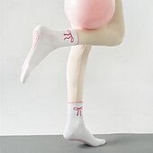 halpa Henkilökohtainen hoito ja terveys-3 paria pitäviä pilates-sukkia naisille, liukumattomat jooga-urheilusukat, pitkät puuvillaiset liukumattomat sukat silikonipisteillä, hengittävät hiljaiset barre-sukat sisätiloissa käytettäväksi