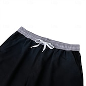 billiga Herrarnas Elite Shorts-Herr Shorts Beach Shorts Snörning Färgblock Andningsfunktion Snabb tork Knelängd Utomhus Semester Hem Semester Etnisk Stil Svart+Grå Mörkröd Elastisk