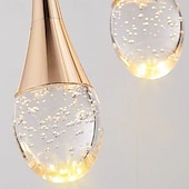 economico Lampadari-Lampada a sospensione a LED dimmerabile con 3/5/6/8/10/12/16/20 luci in cristallo per isola cucina moderna, illuminazione a sospensione regolabile per isola cucina, lampadario a LED nero oro per sala