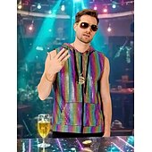 levne Topy-Retro 80. léta Blouznit Mikina bez rukávů Disko Zapni Mřížka / Přehoz Pánské předvečer Všech svatých Karneval hudební festival Pride Parade Gay klub Dospělé Vesta Celý rok