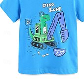 halpa T-paidat ja muut paidat-Lapset Poikien T-paita Tee Piirretty Lyhythihainen Crewneck Lasten toppi ulko- Perus Kesä Sininen 4 vuotta +