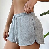 ieftine Pantaloni scurti-Pentru femei Pantaloni Sport chinez Pantaloni Scurți Vacanță Epocă Modă Scurt Talie Înaltă Simplu Buzunar Curea elastică Confortabil Απαλό Comfortabil Micro-elastic În aer liber Stradă Albastru