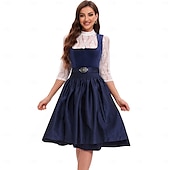 Χαμηλού Κόστους Dirndl-Φόρεμα Dirndl Γυναικείου Πράσινου Βαυαρίας με Ποδιά Σατέν και Μπλούζα Δαντέλας για το Oktoberfest