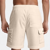 economico Pantaloncini casual-Per uomo Pantaloncini cargo Shorts Pantaloncini Estivi Coulisse Elastico in vita Multi-tasche Semplice Comodità Indossabile Lunghezza al ginocchio All&#039;aperto Sport Quotidiano Moda Casual Nero Bianco