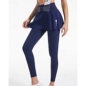 voordelige Vrouwenrokken en shorts-Dames Effen Tennisrok met legging Geplooid Zijzakken Sneldrogend Tennis Golf Augurkbal Kleding Onderlichaam Zwart Blauw Grijs Tenniskleding