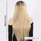 levne Syntetické trendy paruky-Syntetická paruka, kudrnaté rovné, yaki rovné, vrstvený střih s ofinou, paruka 32 palců, A1 syntetické vlasy pro ženy, klasické, pohodlné