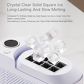 economico elettrodomestici-Mini macchina per il ghiaccio portatile – produzione di ghiaccio rapida in 10-15 minuti, 8 cubetti/ciclo, compatta e silenziosa, ghiaccio solido e cristallino, facile da pulire, ideale per casa, ufficio o feste