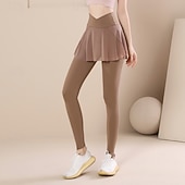 baratos Saias e Skorts Femininos-Mulheres Cor Sólida Camisa de tênis Pregueado Bolsos laterais Secagem Rápida Tênis Golfe Pickleball Calças Preto Café Cinzento Roupas de tênis