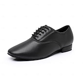 abordables Chaussures de danse-Homme Oxfords Brogue Classique Danse Disco Cuir PU Cuir Respirant Confortable Antidérapant À lacets Noir Blanche Automne Hiver