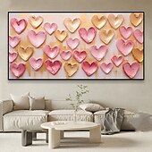 economico Quadri fiori/botanica-Mintura, dipinto a olio su tela, fatto a mano, con grafico a forma di cuore, decorazione da parete, immagine moderna astratta con texture, per la casa, dipinto arrotolato senza cornice e non