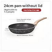 cheap Cooking Utensils-Nonstick Frying Pan Skillet, Granite Coating Omelette Pan, Healthy Stone Cookware Chef&#039;s Pan, PFOA Free