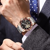 abordables Relojes mecánicos-Reloj de lujo de alta calidad para hombre, resistente al agua, luminoso, cronógrafo con fecha, reloj de acero inoxidable de cuarzo para hombre.