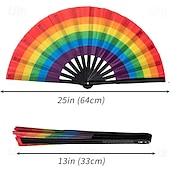 tanie Dekoracje dumy-składany wachlarz z butami na ziemi holograficzny składany wachlarz ręczny, wachlarz do tańca tęczowego, artykuły na imprezy lgbtq, składany wachlarz poppingowy love is love w kolorach laserowych