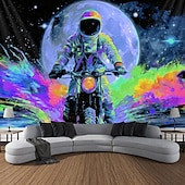お買い得  ブラックライトタペストリー-ブラックライトタペストリー 光る暗闇 パーティー UV反応 宇宙飛行士 恐竜 水中のような不思議な自然の風景 ハンギングタペストリー 壁アート 壁画 リビングルーム 寝室