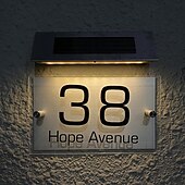 preiswerte Außenwandleuchten-1 stück außen adresse lichter solar edelstahl wasserdichte tür anzahl licht hof garten villa straße zeichen haus anzahl lichter wand lichter