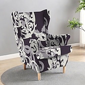 abordables Funda para silla con respaldo-Funda para sillón orejero con estampado geométrico, rayas y flores