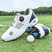 economico Scarpe da Golf da Uomo-scarpe da golf da uomo bianche e blu con tomaia in mesh traspirante: comfort e stabilità di alta qualità per gli appassionati di golf
