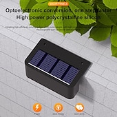 tanie Kinkiety zewnętrzne-4/8 sztuk lamp solarnych LED na ścianę zewnętrzną IP65 wodoodporna lampa ścienna do domu, ogrodu, schodów, ogrodzenia, basenu, ogrodu, oświetlenia dekoracyjnego