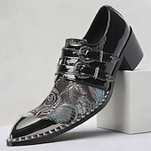levne Elementární Společenské Boty-Černé kožené monk strap boty pro muže – Chic formální obuv na večírky a noční akce