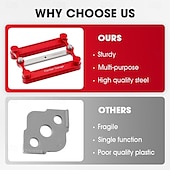 abordables Outils de Mesure-jauge centrale &amp;Kit de gabarit de goujonnage, gabarit de goujonnage autocentrant, guides de perçage, jauge centrale en acier inoxydable, jauge de marquage, outil de travail du bois
