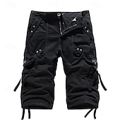 voordelige Klassiek-Voor heren Cargoshorts Wandelshorts Meerdere zakken Effen Kuitlengte Dagelijks Basic Slank Rode Wijn Zwart