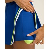 tanie Sukienka damska-Damskie Niejednolita całość Sukienka do tenisa z wbudowanymi spodenkami i biustonoszem Sukienka sportowa 2 szto. Bez rękawów Oprawa kontrastowa Rozcięcie Oddychający Bransoletka tenisowa Golf Pikle