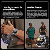 abordables Relojes inteligentes-Reloj inteligente et475 de 1,73&#039;&#039; con pantalla AMOLED, llamadas Bluetooth, emergencia SOS, modo multideportivo, detección de fatiga y sueño, corona giratoria y esfera redonda resistente al agua para hombre.