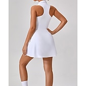 economico Abbigliamento Tennis da donna-Per donna Tinta unita Abito da tennis con pantaloncini Abito sportivo Senza Maniche Cerniera Tasca Tennis Golf Pickleball Colletto a Camicia Vestito Nero Bianco Rosa Abbigliamento da tennis