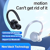 economico Cuffie TWS wireless-Cuffie Sportive Bluetooth 5.2 con Gancio - Auricolari Wireless Impermeabili con Luce LED Controllo Touch Riduzione del Rumore Compatibili con iOS e Android