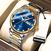 abordables Montres à quartz-878 nouvelle montre multifonctionnelle rétro pour hommes, double calendrier, veilleuse, montre à quartz étanche pour hommes