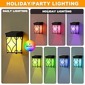 cheap Outdoor Wall Lights-2/4 Pcs Solar Fence Light Outdoor Waterproof Solar Wall Light 2 Modes Lighting for Deck Wall Patio Fence Landscape Decoration