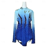 economico Costumi da Pattinaggio Artistico per Ragazzi e Uomini-Top da pattinaggio sul ghiaccio da uomo e ragazzo, ad alta elasticità, abbigliamento da pattinaggio per allenamento e competizione, classico, con cristalli/strass, manica lunga, pattinaggio sul