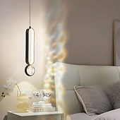 economico Luci a sospensione-Lampada a sospensione a LED moderna, lampada da comodino nera, lampada a sospensione in metallo verniciato, moderna 220-240 V 110-120 V