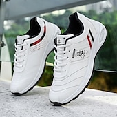 preiswerte Sneaker für Herren-weiße Sport-Sneaker für Herren mit rotem Akzent und leichtem Design – sportlich, stylisch, ideal für Freizeit und Sport