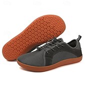 economico Sneakers da uomo-Sneakers da uomo in maglia grigia con suola arancione: scarpe casual traspiranti e leggere per spostamenti quotidiani, passeggiate e attività all&#039;aperto