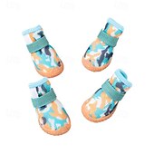 tanie Buty i ochraniacze na łapy-buty dla psów dużych małych średnich psów - oddychające buty dla psów na lato, gorący chodnik, ochraniacze na łapy do spacerów na świeżym powietrzu, zimowy śnieg, antypoślizgowe gumowe buty dla psów
