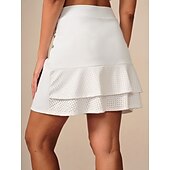cheap Women&#039;s Golf Clothing-Women&#039;s Golf Skorts White Rose Red Skirt Ladies Golf Attire Clothes Outfits Wear Apparel