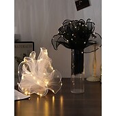 baratos Plantas e Flores Artificiais-Embalagem de presente de flores com luz LED, material de embrulho de gaze ondulada para buquê, caixa de presente de pirulito para casamento, festa, aniversário