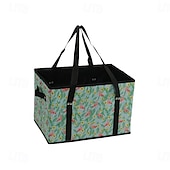 baratos Arrumação e Organização-Sacolas de compras reutilizáveis, cesta de piquenique dobrável, bolsa de armazenamento de viagem portátil, cesta de compras portátil de tecido não tecido, organizador de frutas e vegetais dobrável