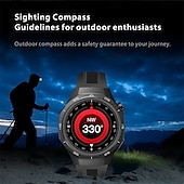 baratos Smartwatch-Relógio inteligente S6Pro 1,62&quot; Bluetooth, rastreador de fitness para homens com bússola, contador de passos, lembrete de chamadas e mensagens, monitor de sono, assistente de voz, à prova d&#039;água IPX, compatível com Android e iOS