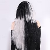 levne Syntetické trendy paruky-Syntetické paruky Curly Weave Micro Locs Vrstvený střih S ofinou na stroji Paruka Dlouhý 28&quot; A1 Umělé vlasy Dámské Klasické Pohodlné Zářící barvy Černá Bílá