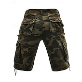 baratos Clássico-Homens Bermuda Cargo Shorts camuflados Calção Shorts de verão Bolso multi Bolso com aba Côr Camuflagem Conforto Vestível Comprimento do joelho Ao ar livre Esporte Diário Moda Casual Azul Marinho Cáqui